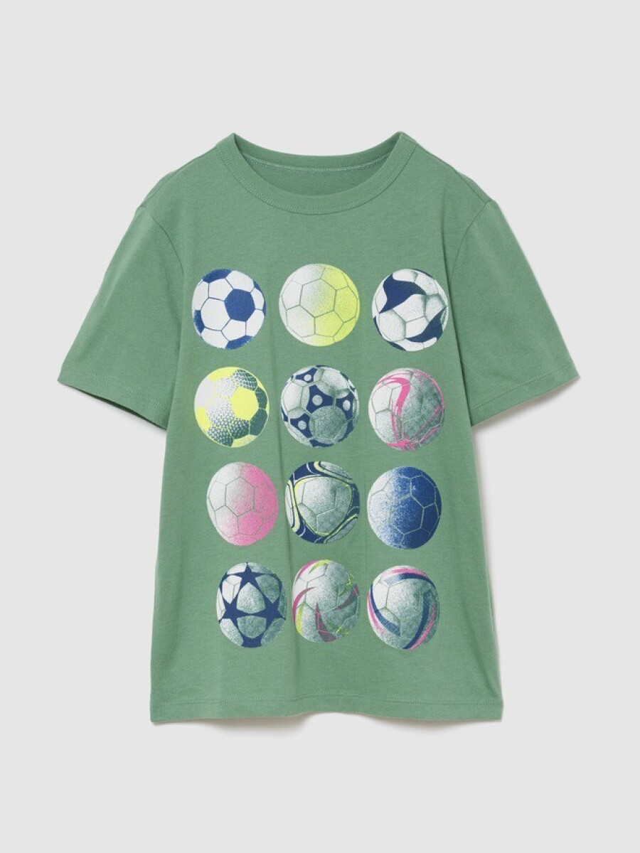 Remera Gráfico Mango Corta Niño - Arctic Green 612 