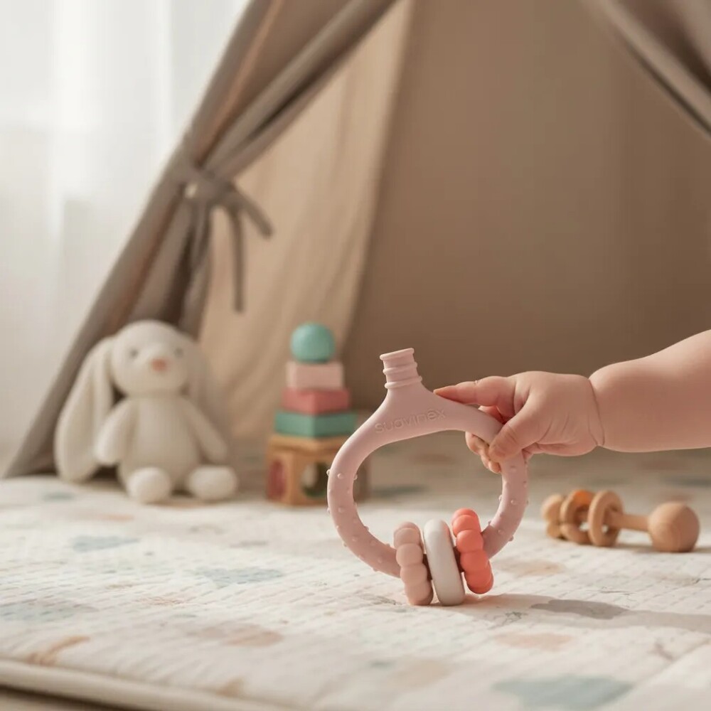 Mordillo Masajeador silicona Suavinex Rosa