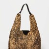 Bolso al hombro The Shopping En Cuero Animal Print Camel