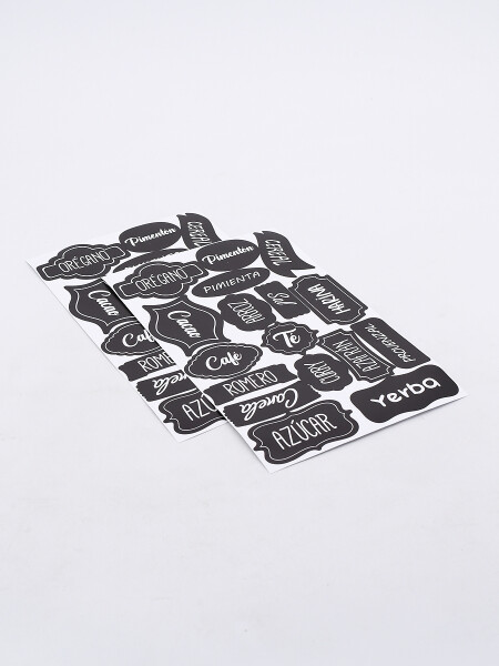 STICKER PARA FRASCOS DE COCINA PACK X 2 NEGRO