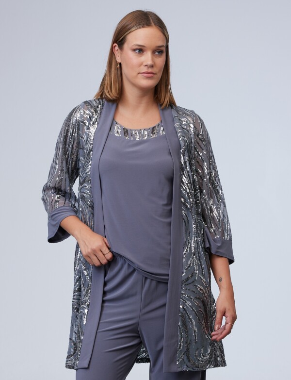 Set Blusa, Pantalón & Chaqueta GRIS OSCURO