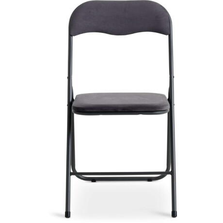 Silla Plegable Viuf Terciopelo Gris/Acero Negro
