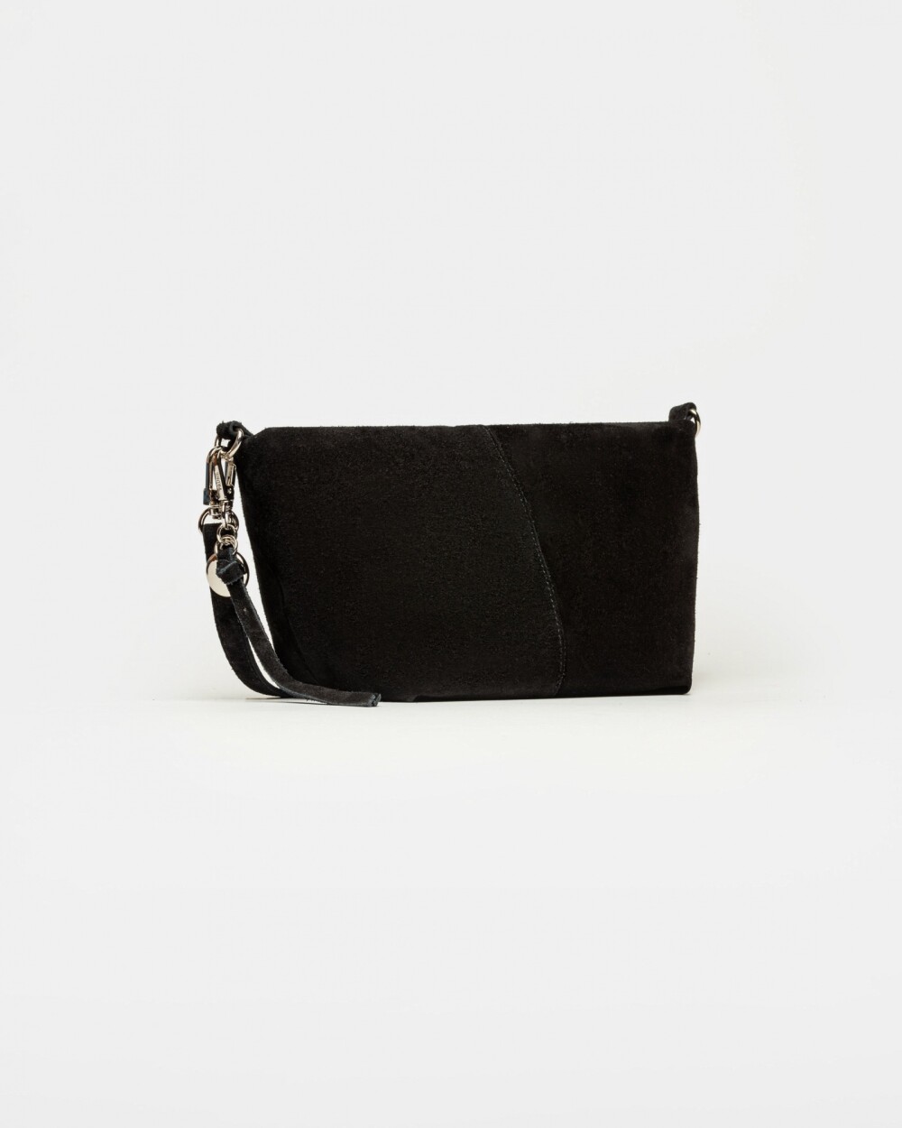 Bandolera The Flapper en cuero gamuza Negro
