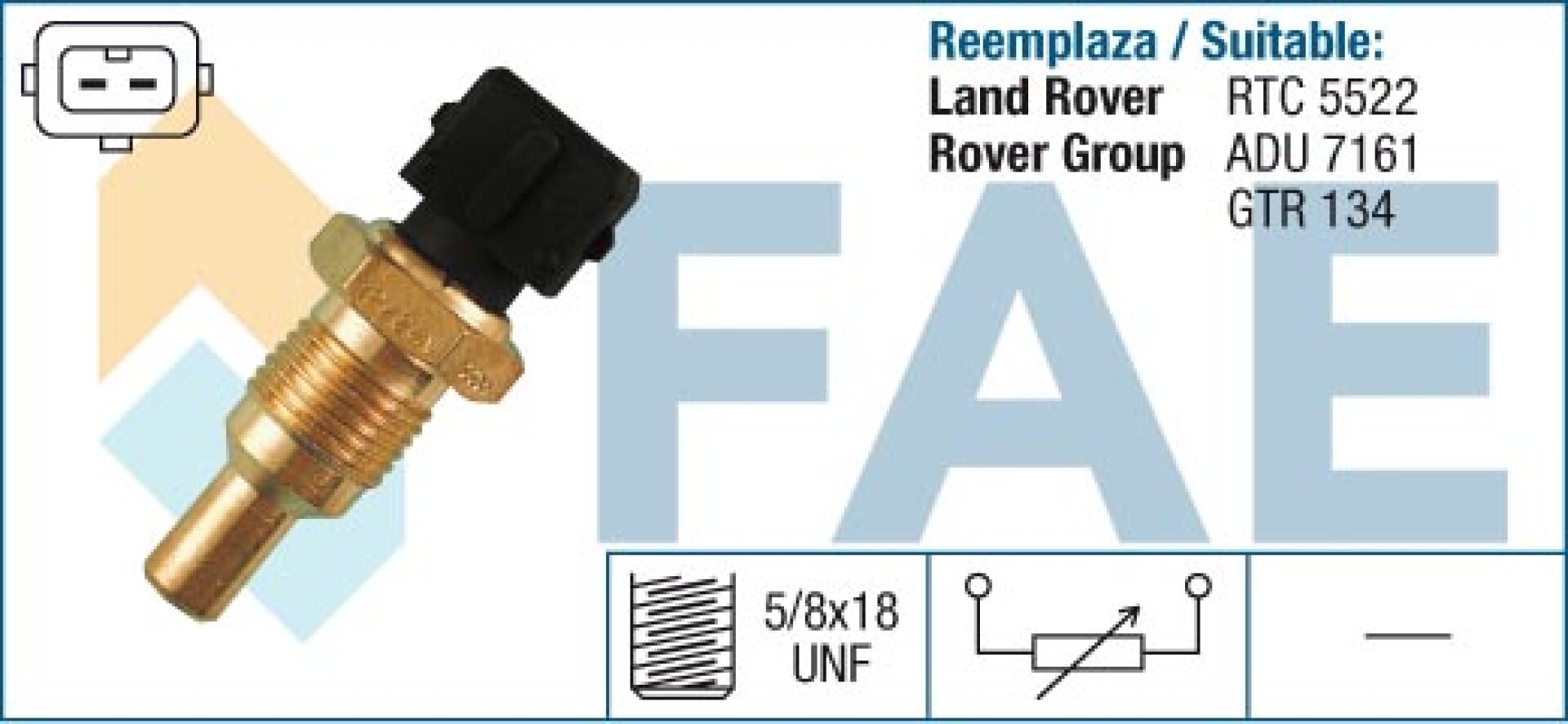 BULBO INTERRUPTOR - TEMPERATURA ROVER 200-400 5/8 2T F-NEGRA FAE 