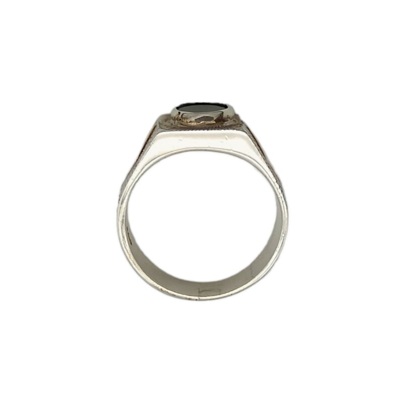 Anillo Mesa-Plata y Oro-Piedra Onix-AN5176 conpiedra