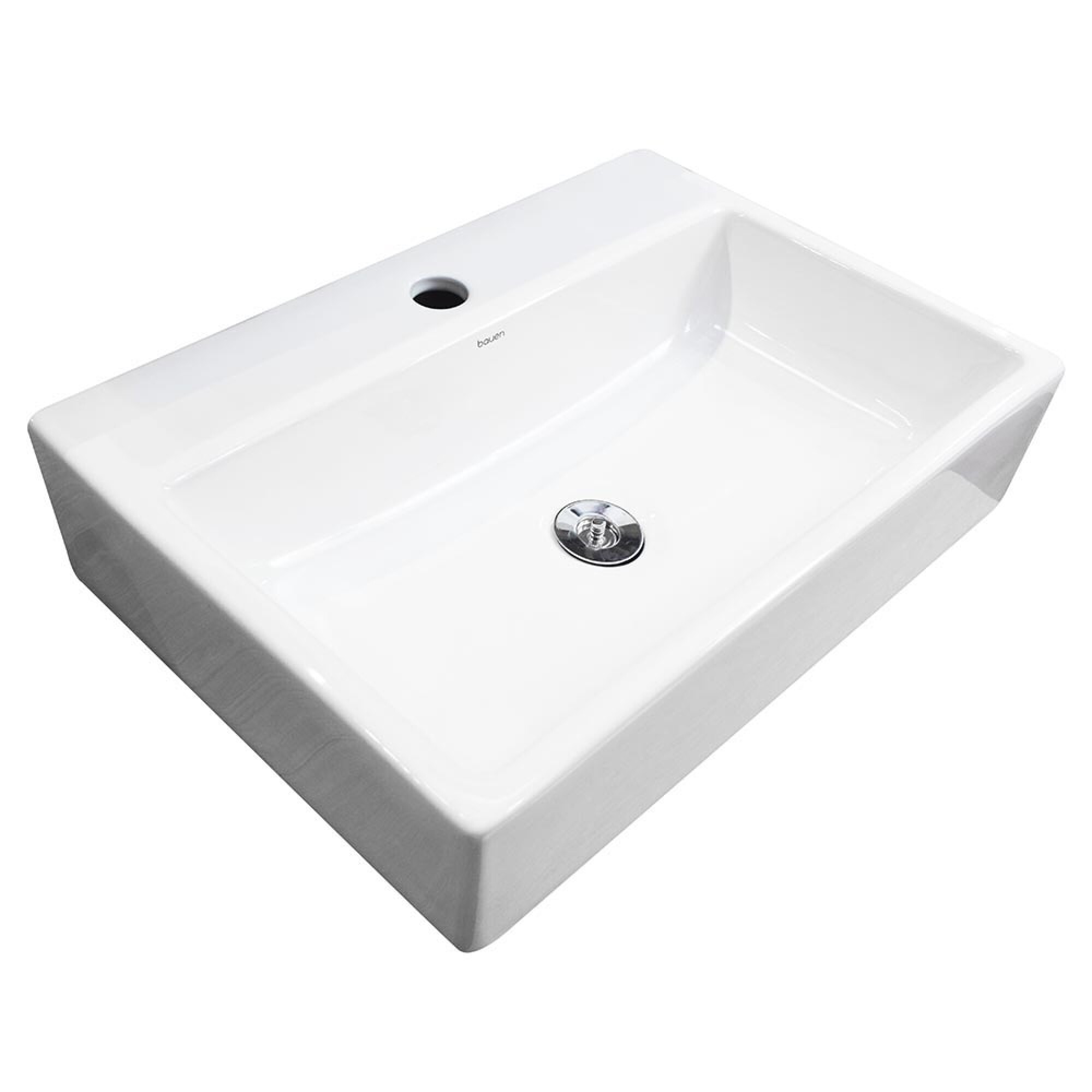 Bacha De Apoyo Rectangular Color Blanco Para Griferia Monocomando