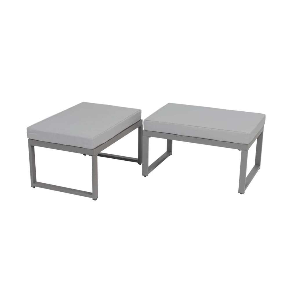 JUEGO DE COMEDOR ALUMINIO GRIS SIRACUSA (1+2+1)