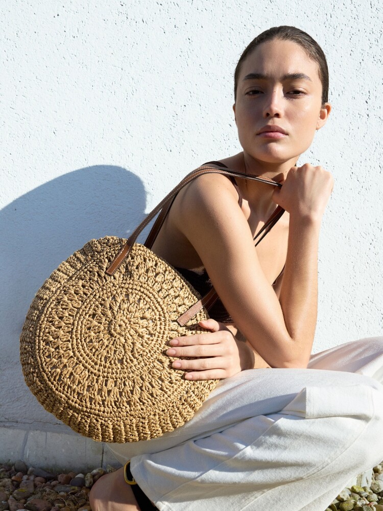 Bolso Shopper Efecto Rafia natural