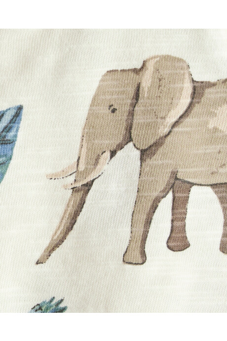Set dos piezas de algodón orgánico, enterito corto y remera Sin color