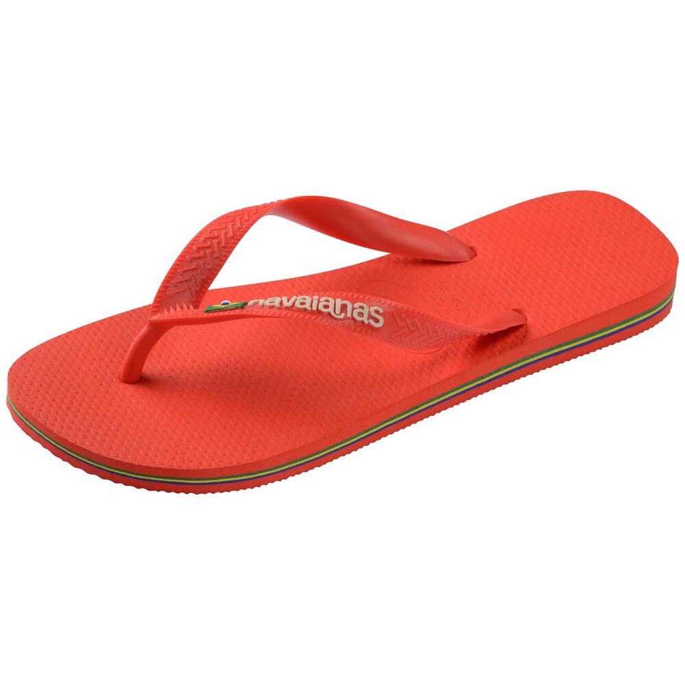 Sandalias Havaianas Brasil Logo Hombre Rojo Rojo