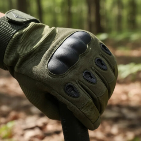 Guantes Tácticos Militares Con Protección En Nudillos Verde