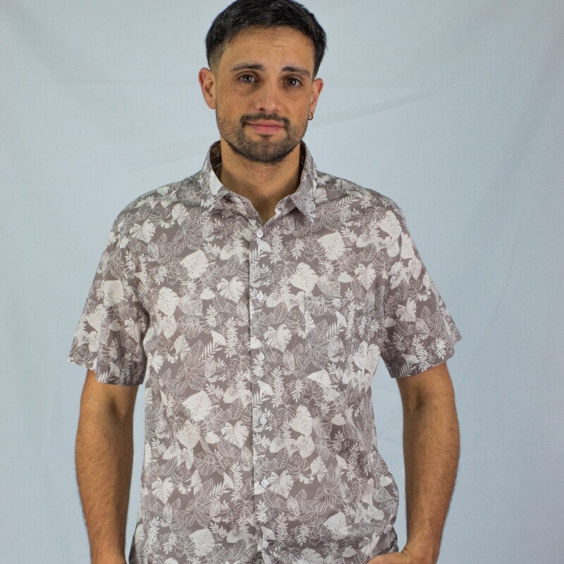 Camisa estampada Hawai Light Grey