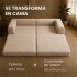 Sofá Sillón Cama ComboHome Teddy Premium 3 Cuerpos Corderoy Marrón 1