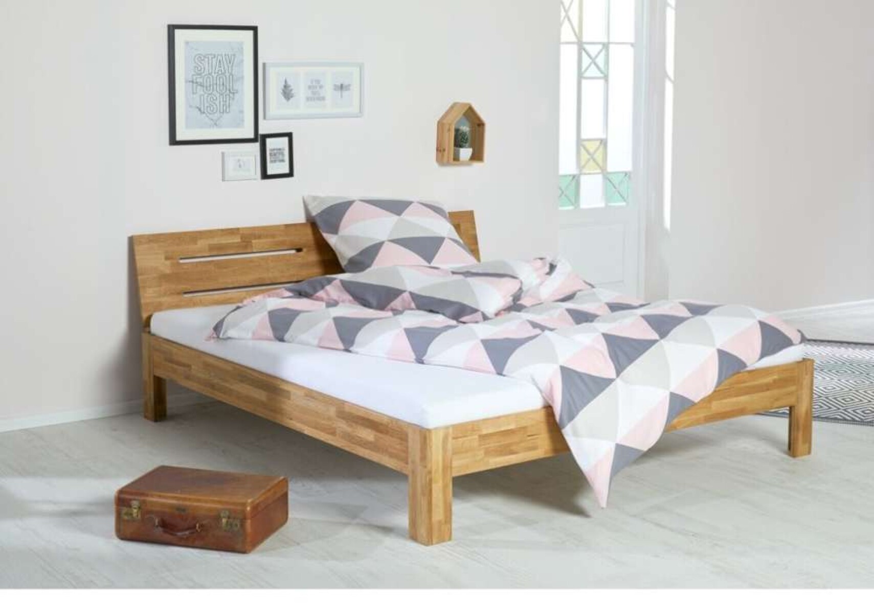Estructura Cama Olsker 140X190 - Roble Claro 