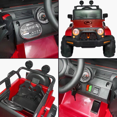 Auto Jeep Compact Batería C.remot Luz Música Español! Rojo