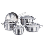 JUEGO BATERIA 9PZS ACERO 24CM ALFA KORKMAZ JUEGO BATERIA 9PZS ACERO 24CM ALFA KORKMAZ