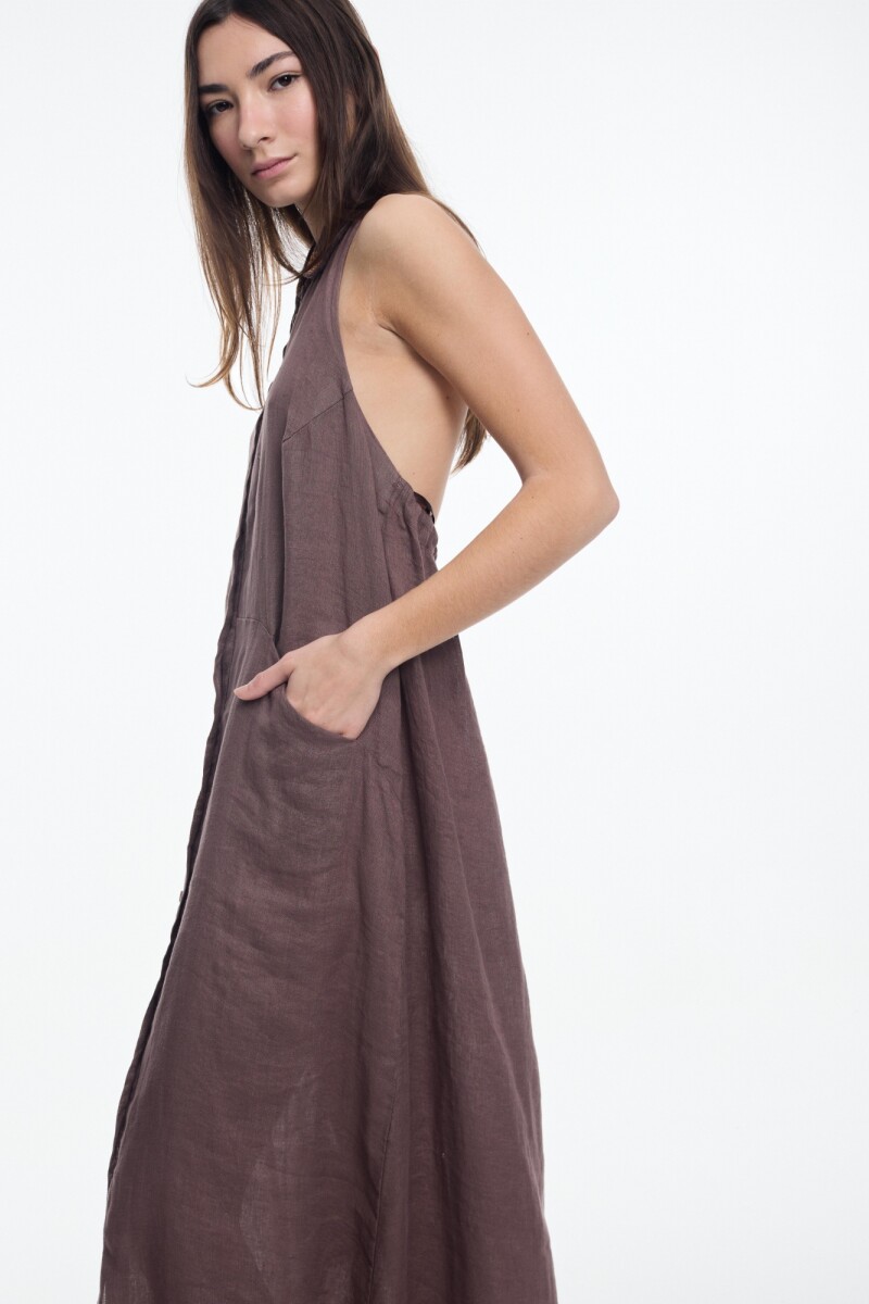 VESTIDO CAMISERO Marron