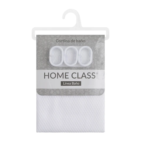 Cortina de Baño Home Class Dobby con Argollas 180 x 180 cm BLANCO