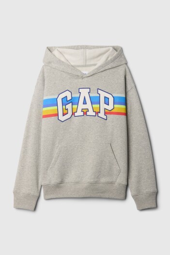 Buzo Canguro Logo Gap Niño Light Heather Grey