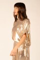 Blusa lamé con lazo Dorado