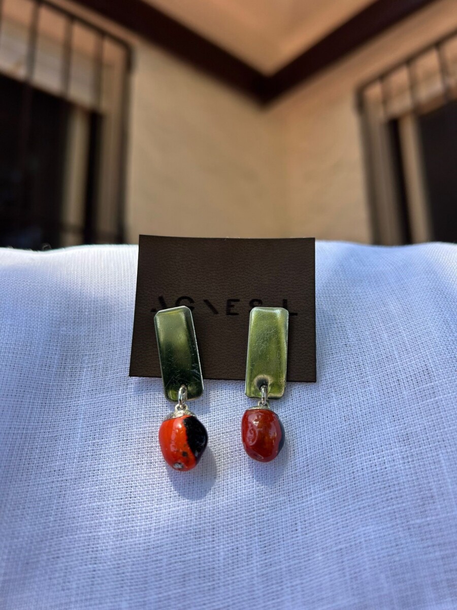 Mini Earrings - Rojo/negro 