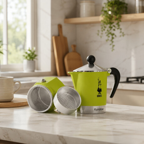 Cafetera Moka Rainbow Verde 270ml 6 Tazas Bialetti Cafetera Moka Rainbow Verde 270ml 6 Tazas Bialetti