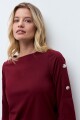 Sweatshirt con botones bordo