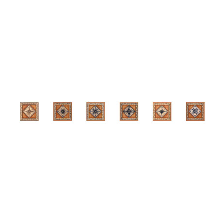 Taco con 6 tipos de diseños florales surtidos marrones 7.5x7.5 Estilker 000