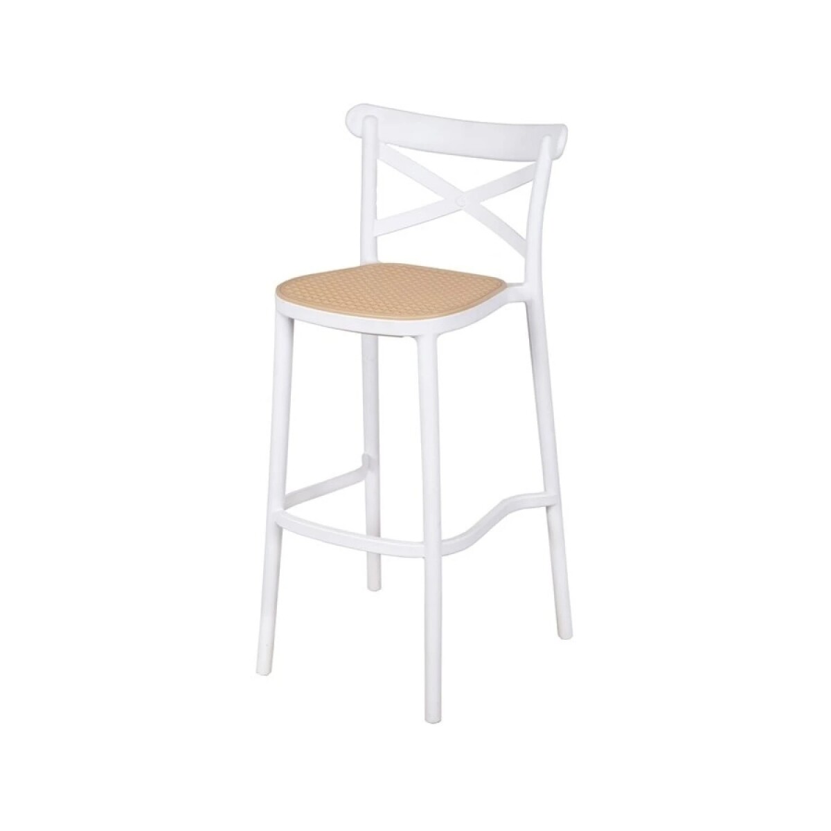 Banqueta Plats - Simil Rattan - Blanco 