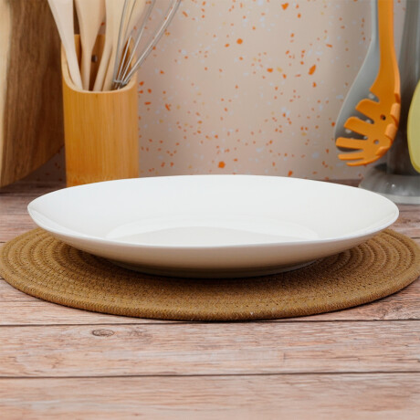 Plato llano de ceramica blanco liso Plato llano de ceramica blanco liso