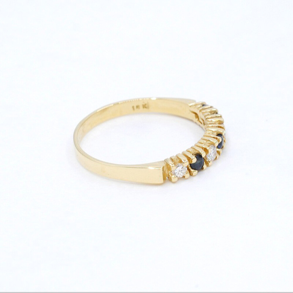 Anillo En Oro 18K, Brillantes Y Zafiros Anillo En Oro 18K, Brillantes Y Zafiros