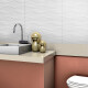 Ceramica Blanco Con Relieve 32X57 Pared GAMAS DE GRIS