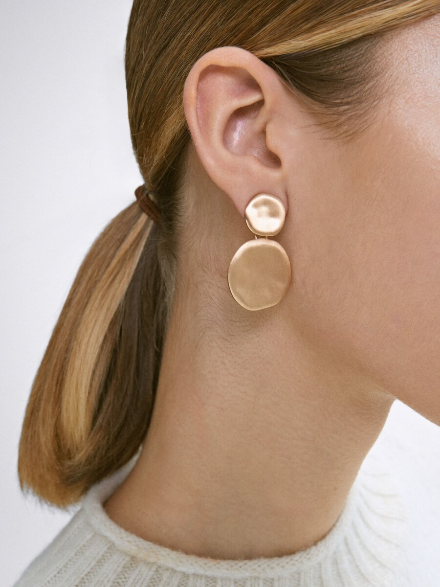 Pendientes Con Efecto Mate dorado