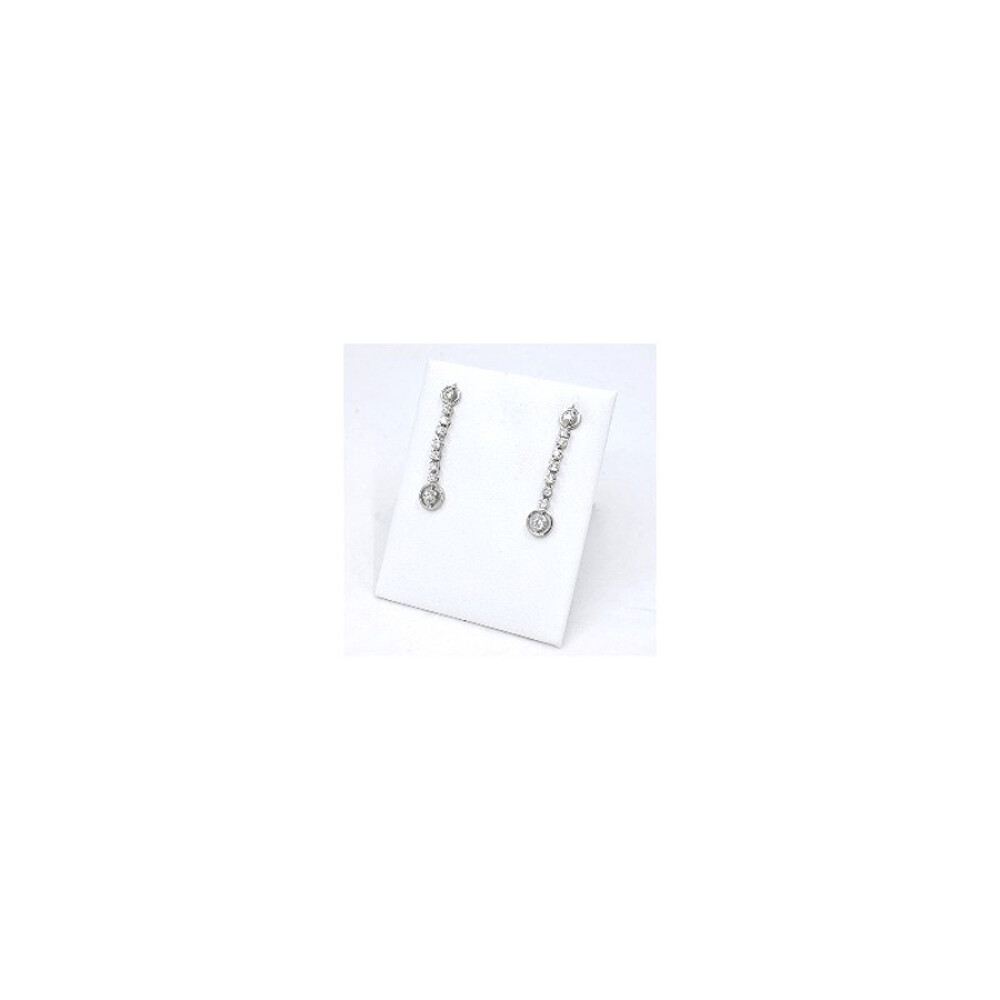 Caravanas En Oro 18K Blanco Y Brillantes Caravanas En Oro 18K Blanco Y Brillantes