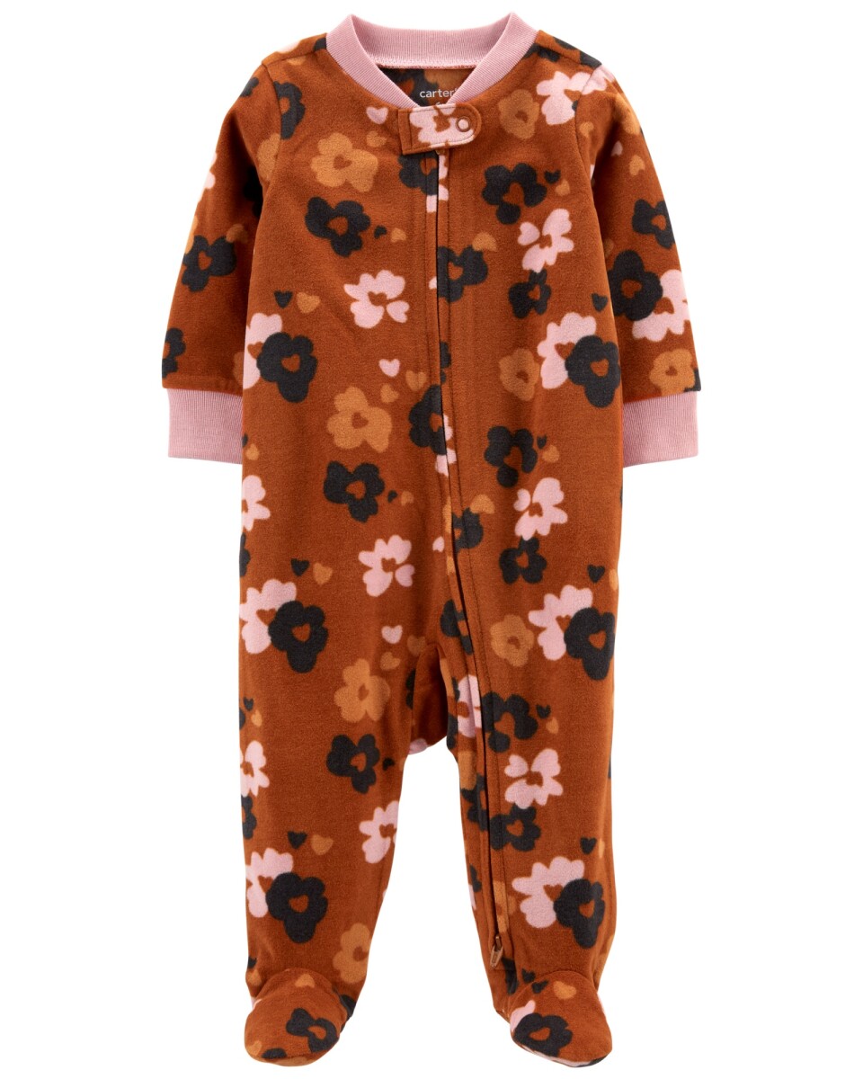 Pijama con Pie Floral Micropolar 