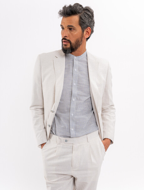 Saco lino liso beige
