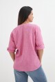 Camisa mangas 3/4 escote en V MORADO