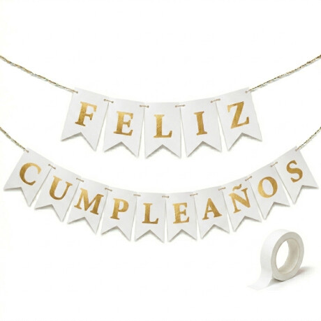 Cartel Feliz Cumple Blanco