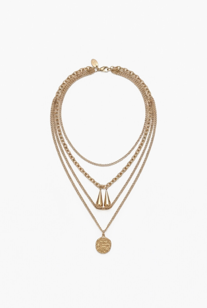 Collar de acero boho - dorado 