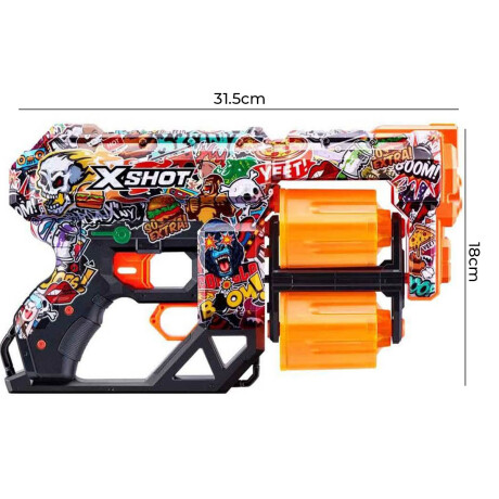 Pistola XShot Skins Dread Lanza C/ 12 Dardos Zuru Grafiti