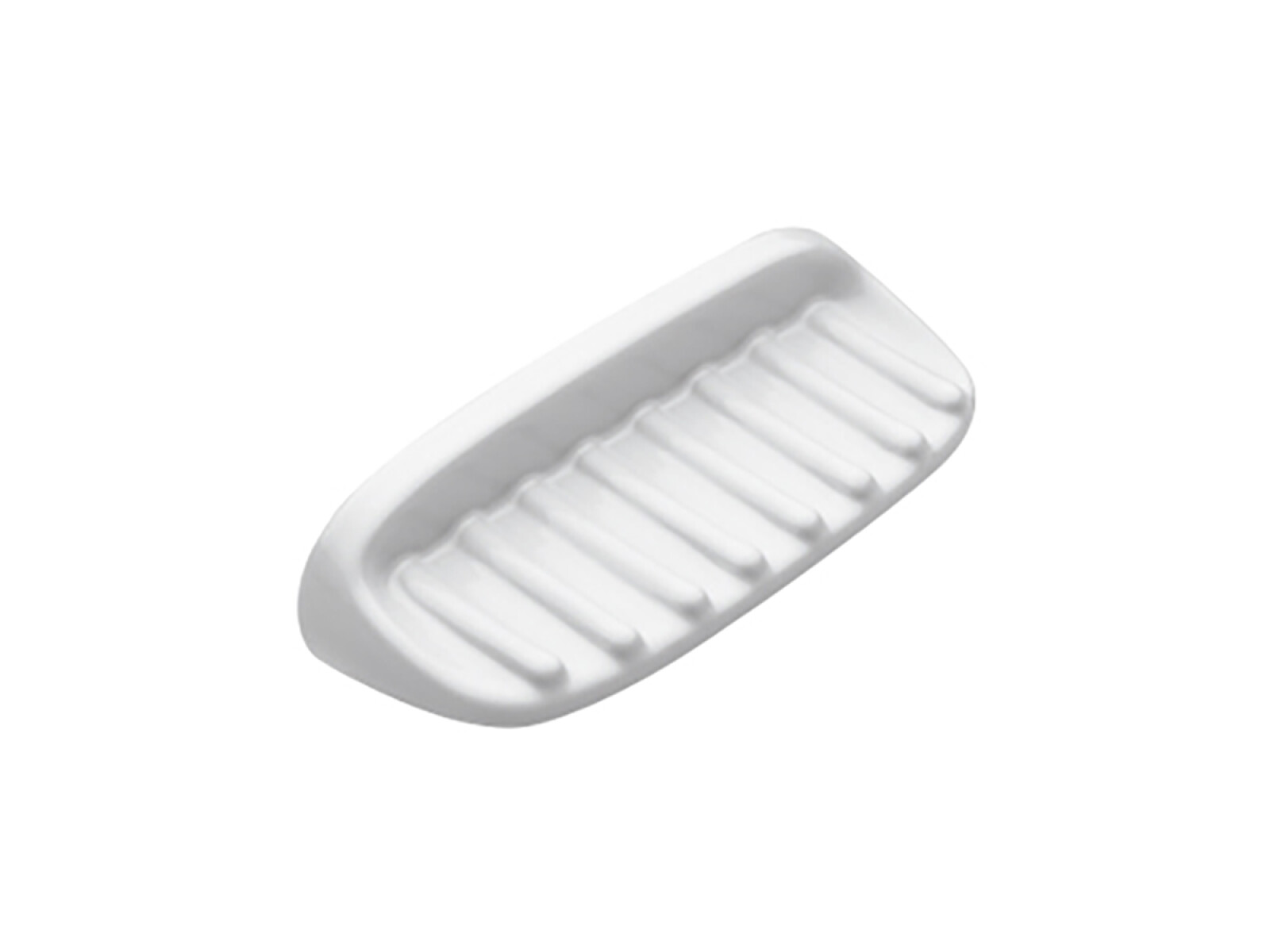 Jabonera Grande Satinado Cepillado Loza Blanco 