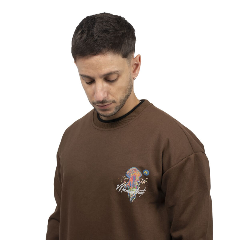 BUZOS ACTIVE HODDIE CON ESTAMPA Unisex - XC03 Cafe