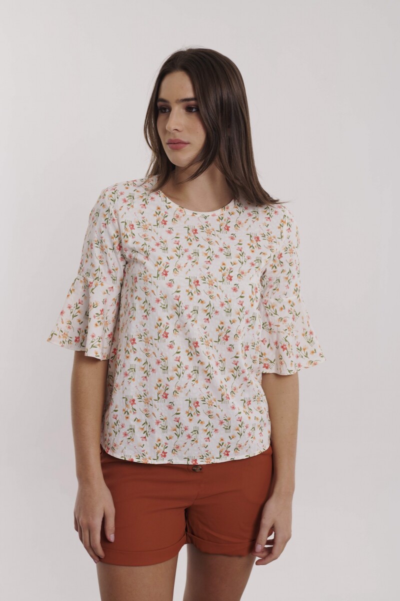 BLUSA LARISA ESTAMPADO FLORES ROSA