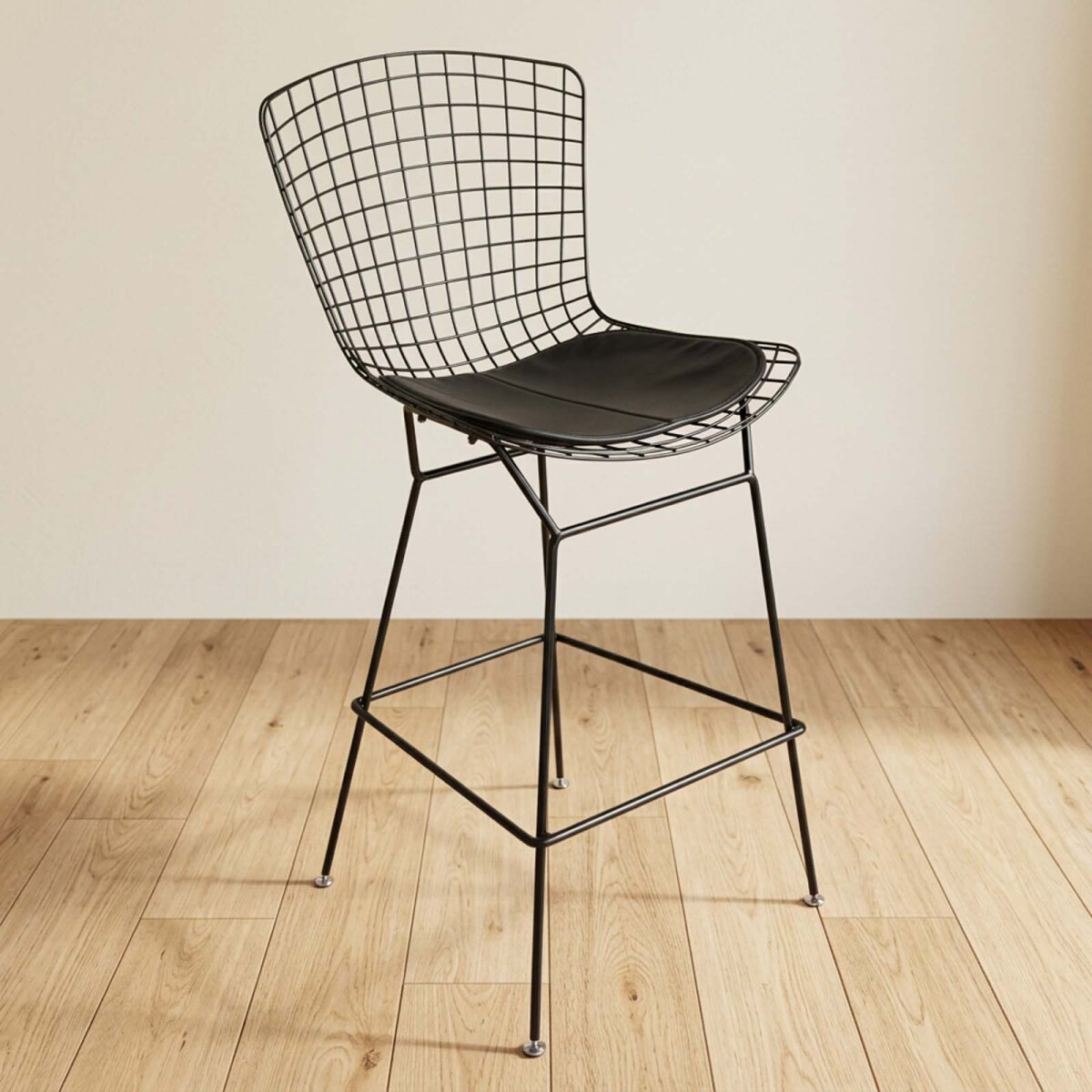 BUTACA TABURETE BAR - METAL NEGRO BERTOIA 