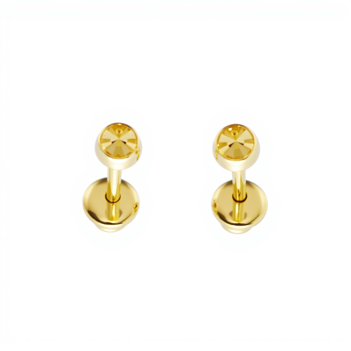 Abridores Media bolita-Oro 18k-Sin piedra-AB9506 - sinpiedra 