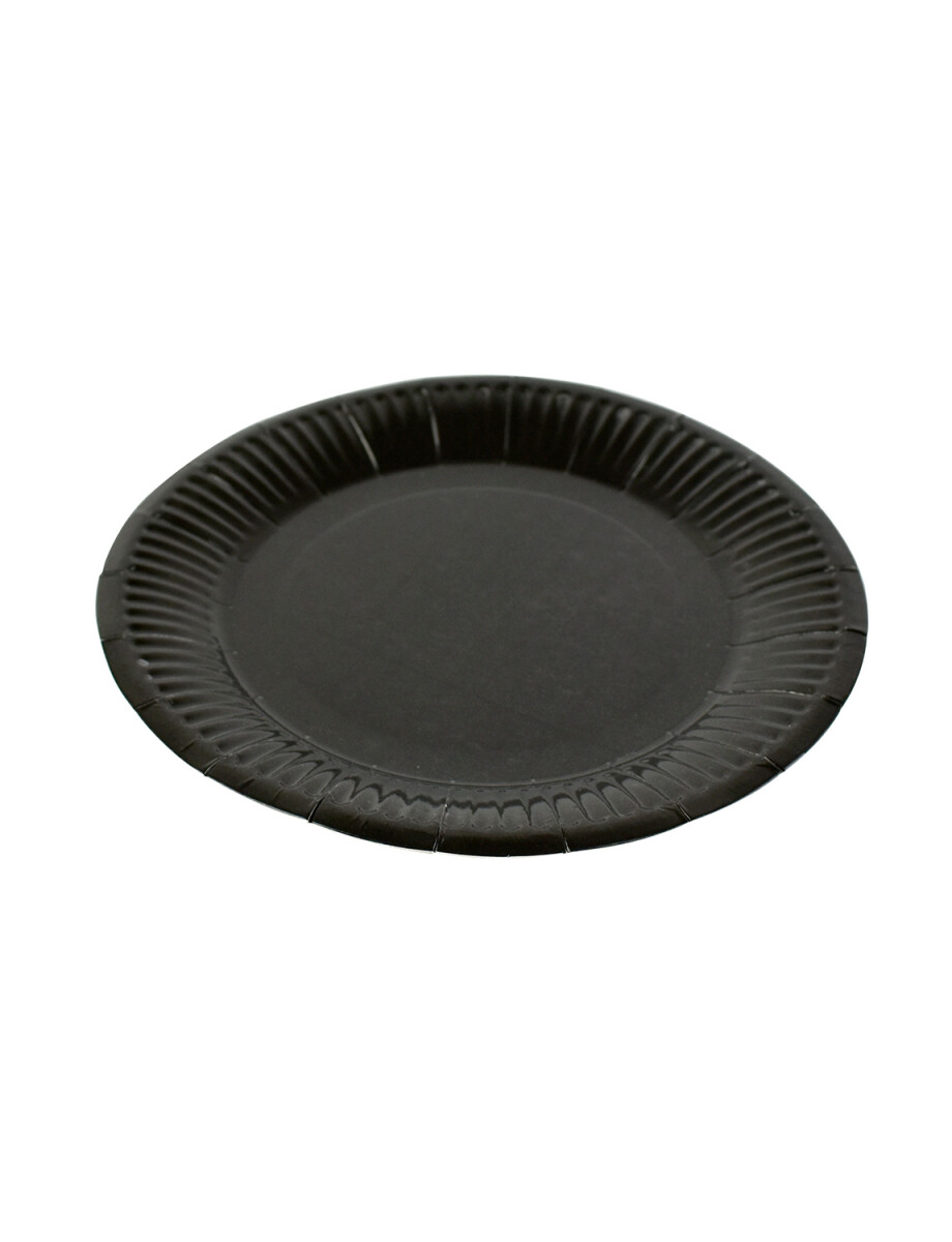 PLATO LISO 18 cm DIAMETRO PAQUETE X 10 - NEGRO 