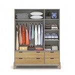 ROPERO - 3 PUERTAS LINEA WOOD GRIS
