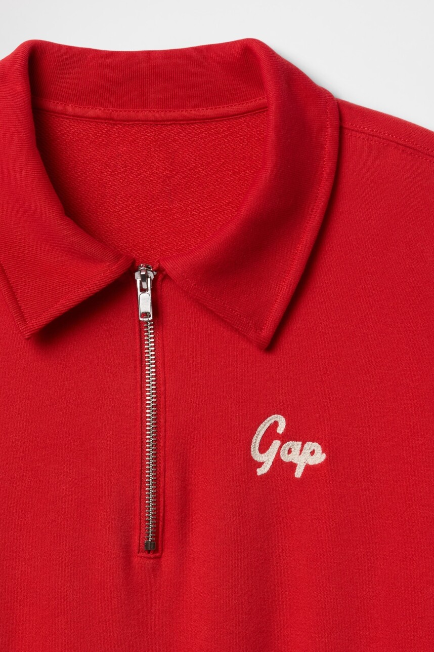 Buzo Tipo Polo Medio Cierre Logo Gap Hombre Tomato Sauce