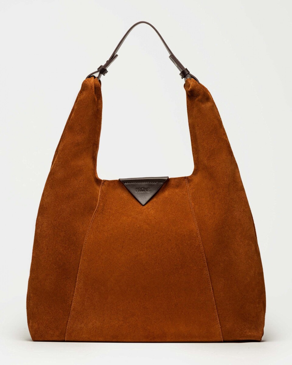 Bolso The Shopping en cuero gamuza - Oxido 