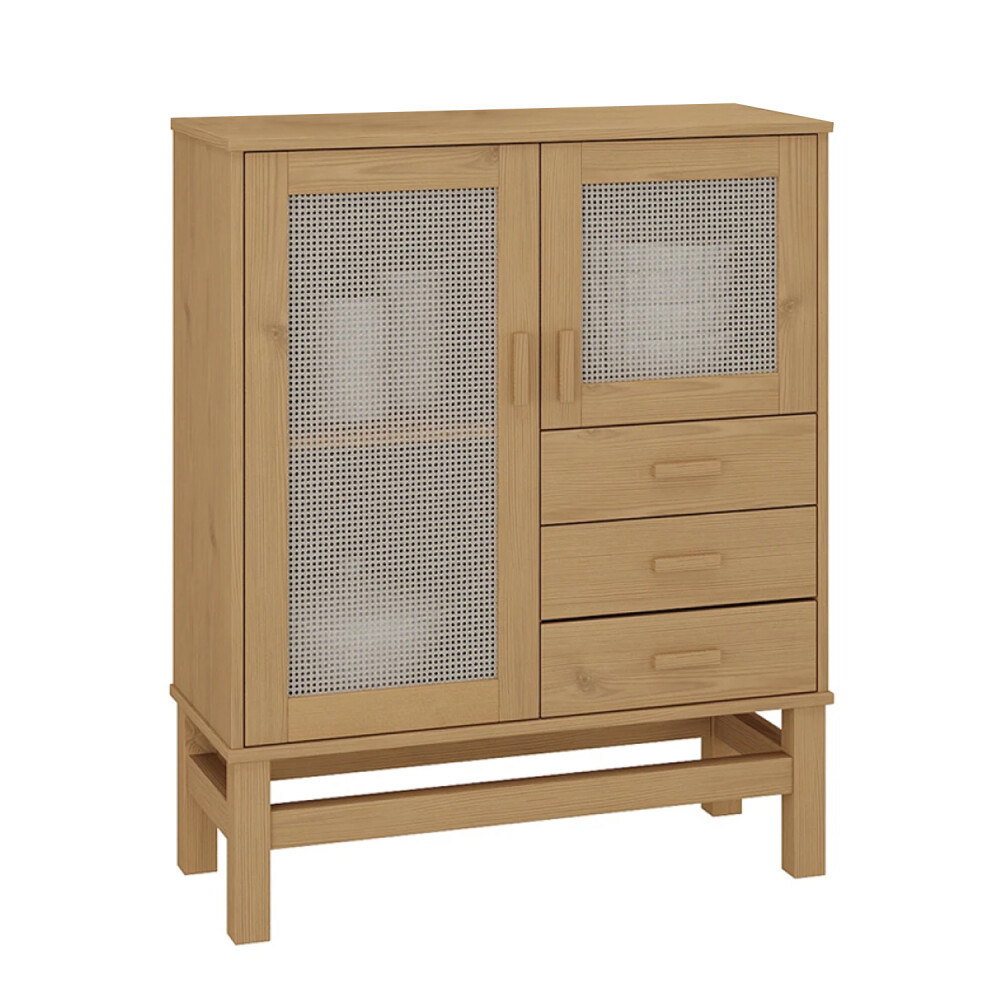 APARADOR BUFFET DE 2 PUERTAS 3 CAJONES EN MADERA MACIZA CON RATAN NATURAL APARADOR BUFFET DE 2 PUERTAS 3 CAJONES EN MADERA MACIZA CON RATAN NATURAL